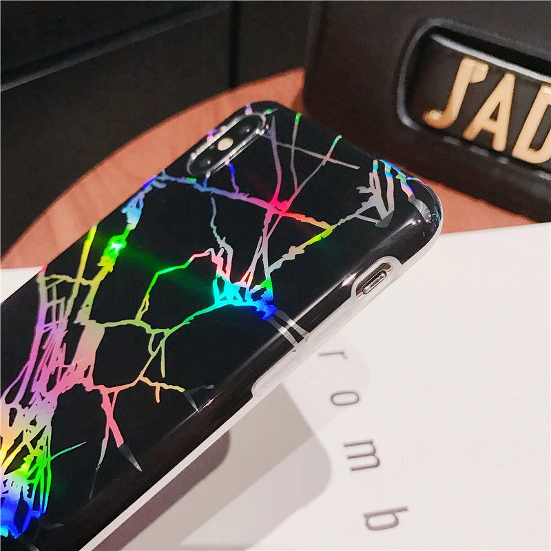Чехол для телефона iphone XS XR MAX 8 7 6 6s plus роскошный лазерный мрамор