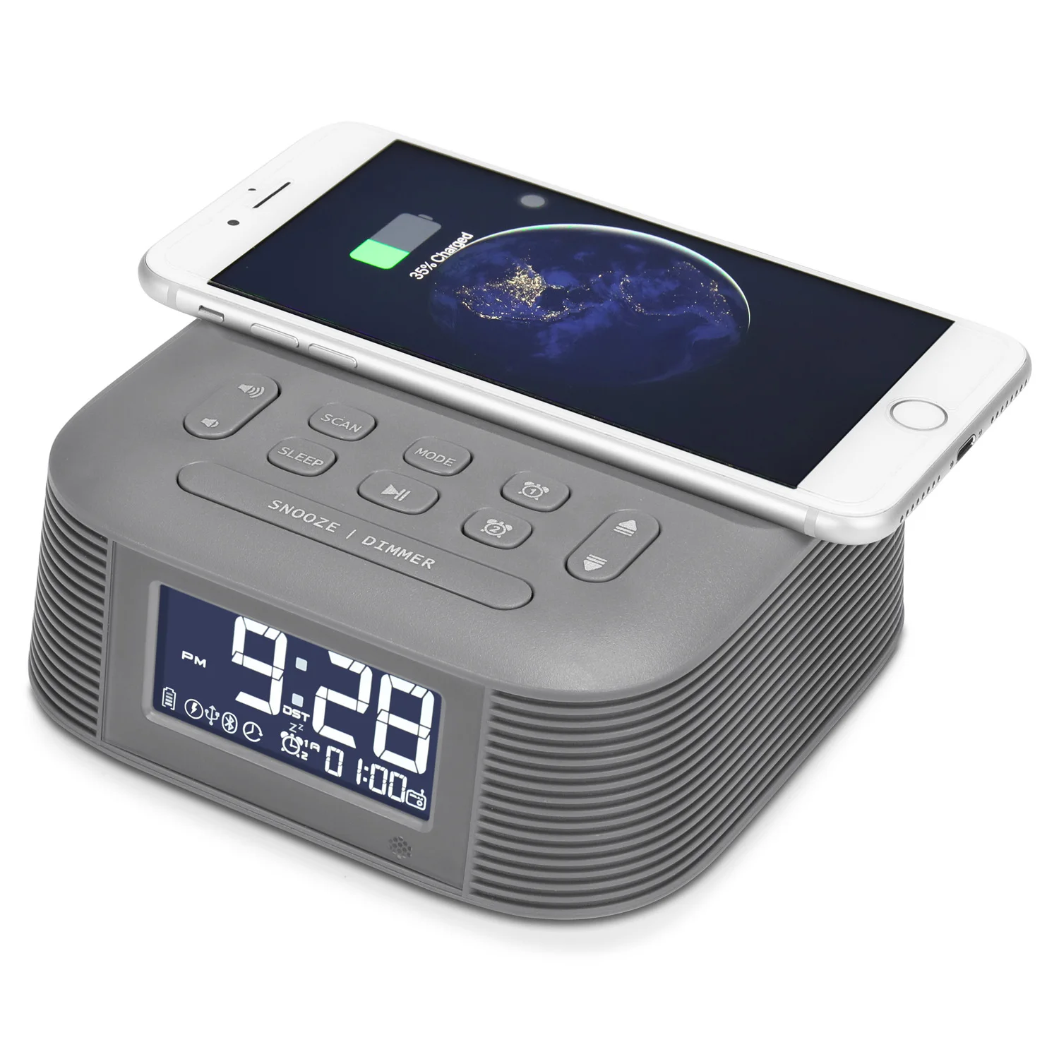 InstaBox Dawnlight D10 беспроводной зарядный Будильник 10 Вт fm-радио с спортивный