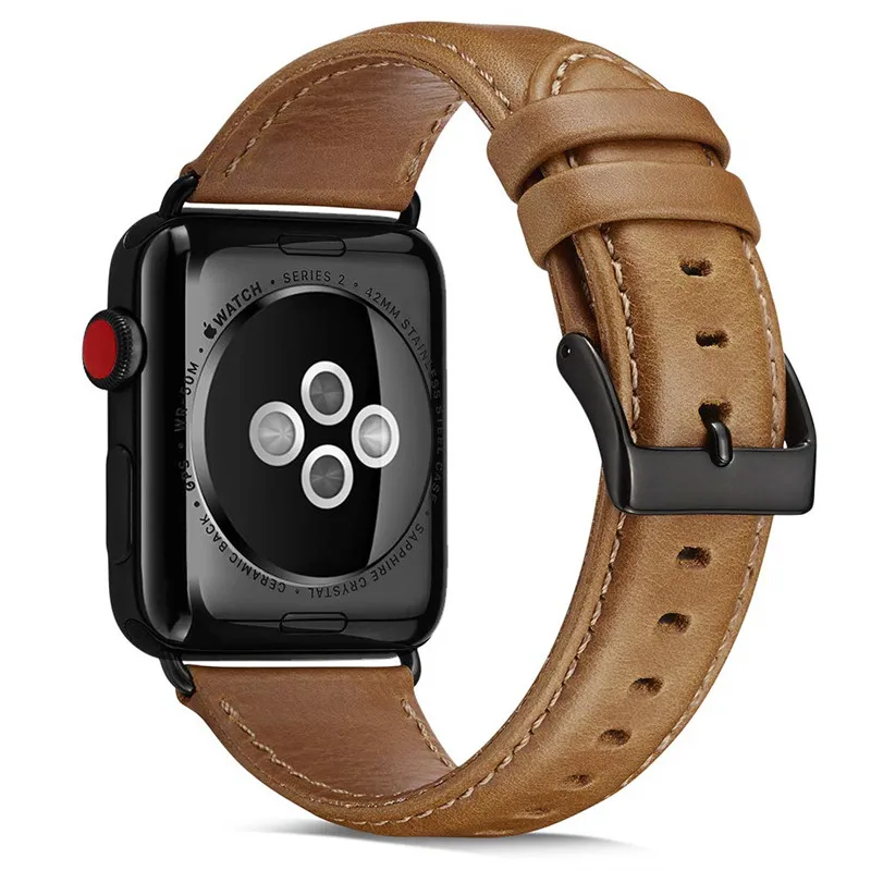 Ремешок из натуральной кожи для Apple Watch Series 4 браслет Iwatch series 3 2 1 38 мм 40 мужчин и