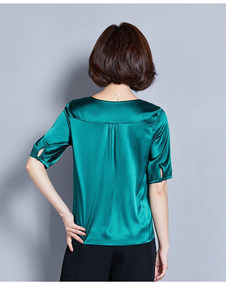 Женские топы и блузки Летняя Повседневная шелковая блузка Harajuku Blusas Feminina топы с круглым вырезом рубашки размера плюс XXL/XXXL женские топы
