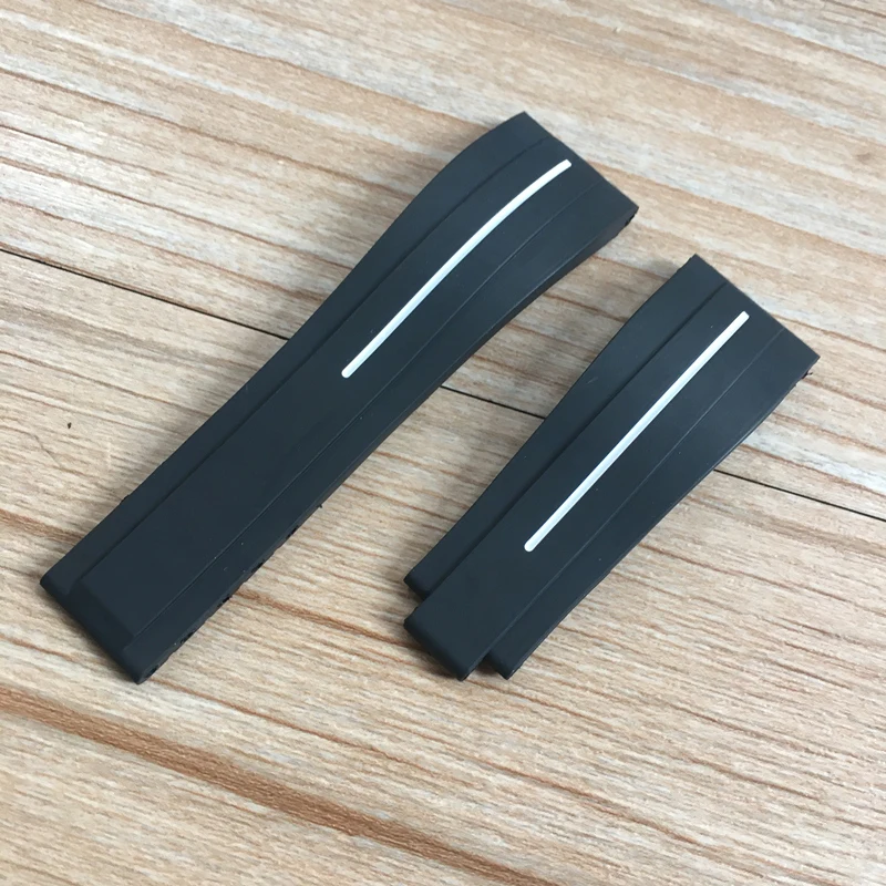 MERJUST New 20mm Black Soft Dustproof Silicone Rubber Watchband For Role strap Daytona Submariner GMT OYSTERFLEX Bracelet