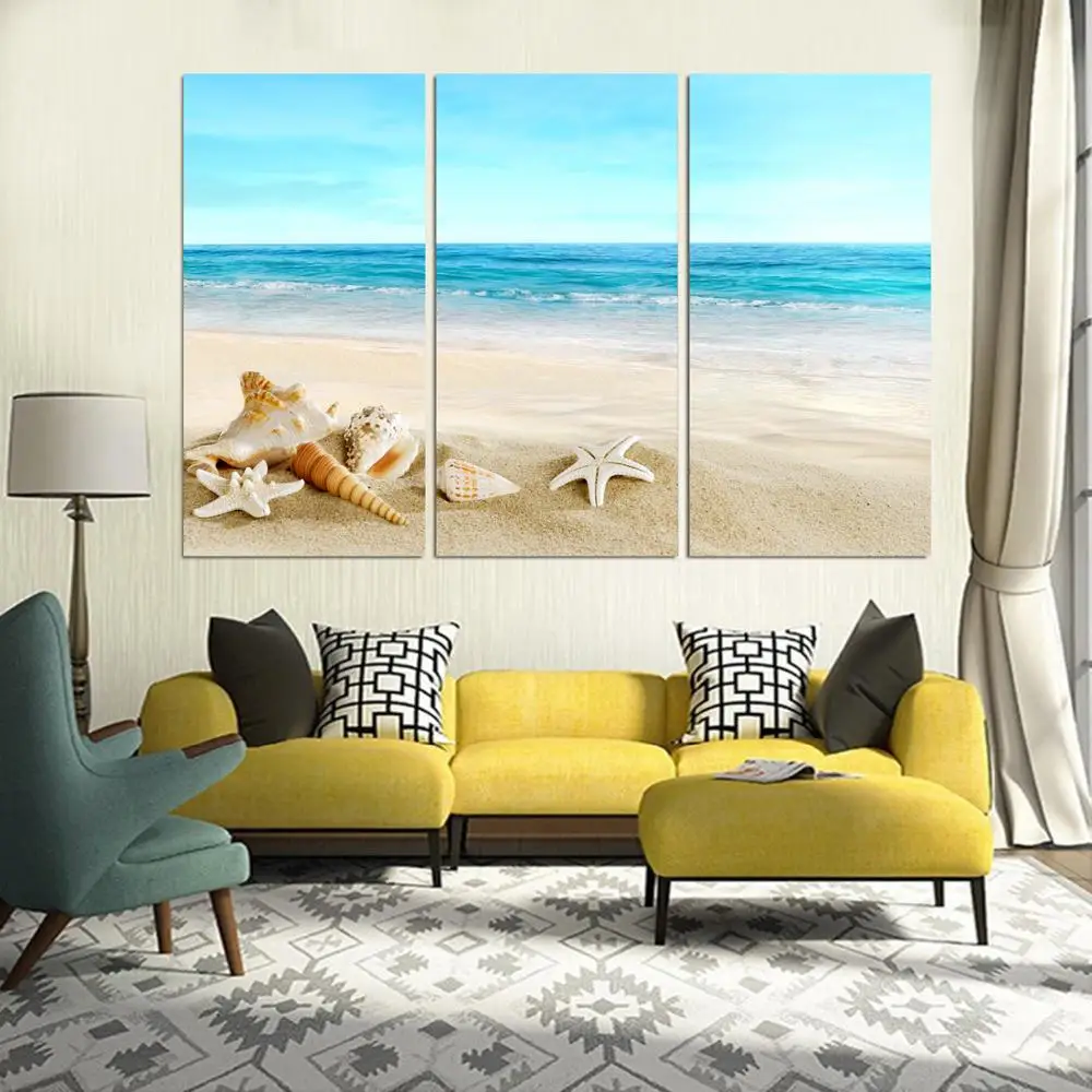 

Drop shipping 3 Panel printed painting Seascape painting Wall Art Picture Home Decoration Living Room Modern painting LS423