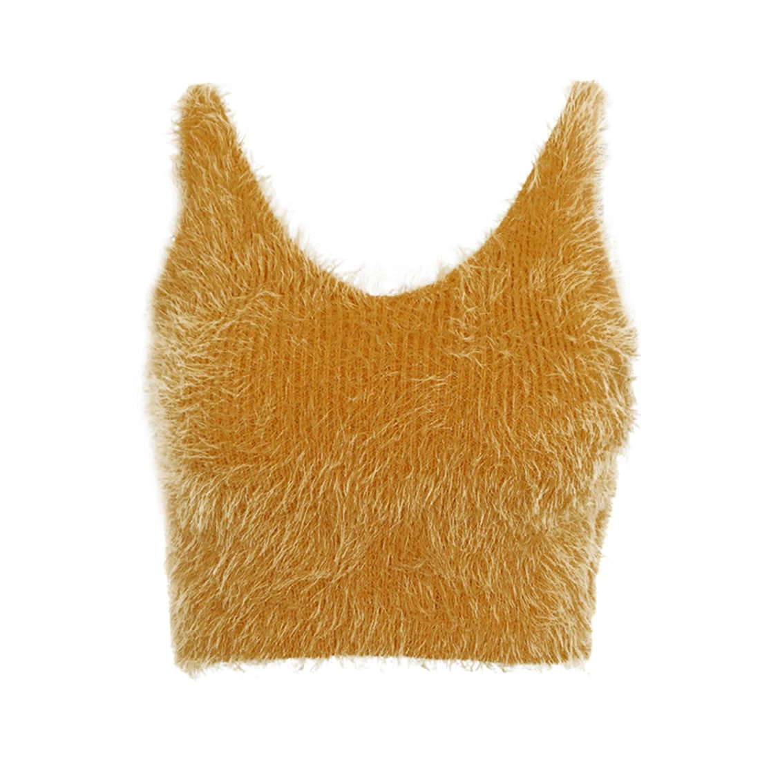 Свитер женский трикотажный без рукавов с V-образным вырезом и открытой спиной |