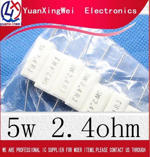 Freight free 10PCS 5W 2.4R 2.4 ohm Cement Resistor 5w2.4ohm 5w 2.4ohm | Электроника