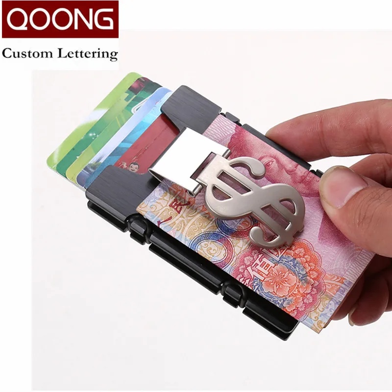 Дорожный кошелек QOONG с RFID защитой для мужчин и женщин кредитница удостоверения