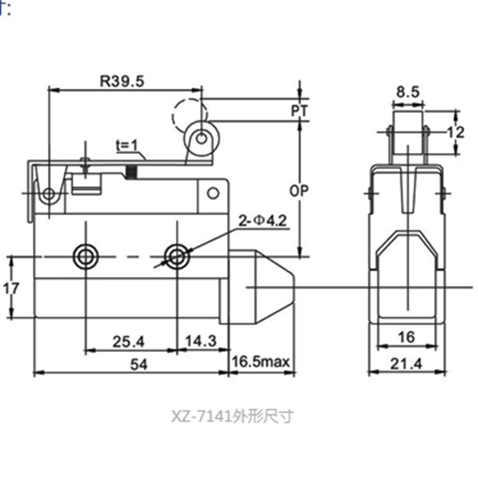 XZ7 141 10A125V NO + NC микро концевой переключатель SPDT контактный короткий роликовый