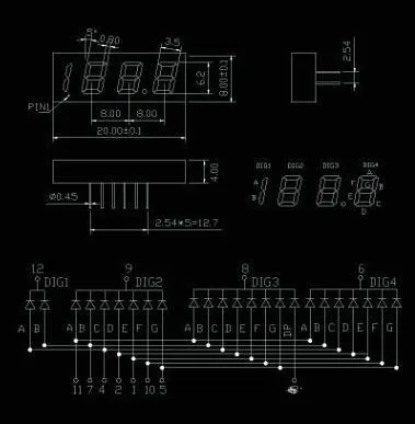 Сверхъяркий 2 4-дюймовый Автомобильный светодиодный дисплей MP4 20*8*4 мм комом анод 0