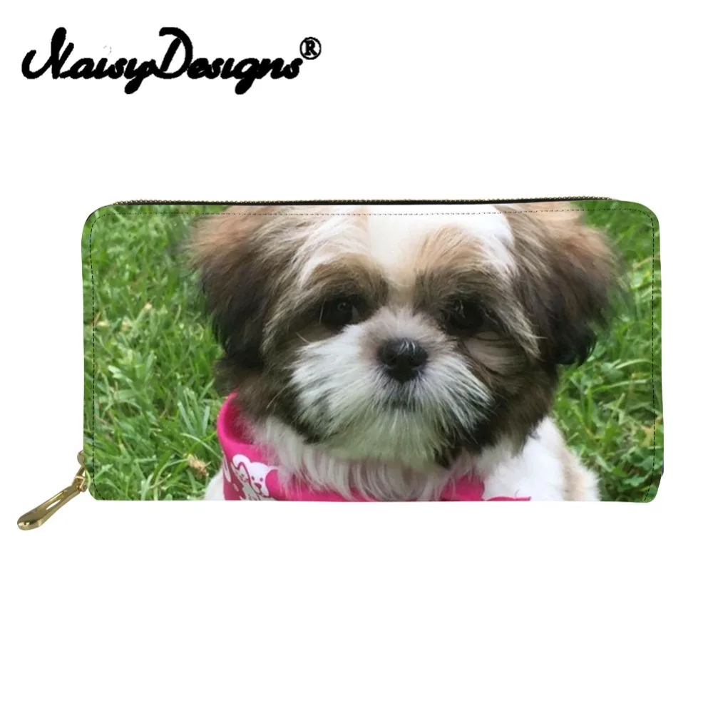 Noisydesigns Shih Tzu с рисунком собаки Женский кошелек длинный клатч животными на молнии