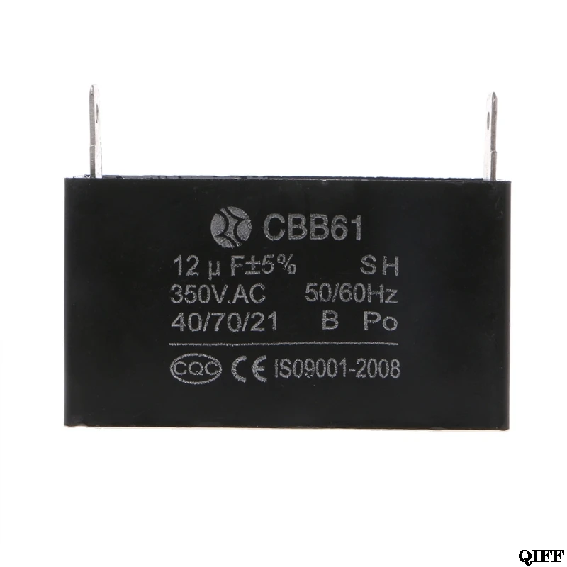 Прямая поставка и оптовая продажа черный 12 мкФ генератор конденсатора CBB61 50/60 Гц