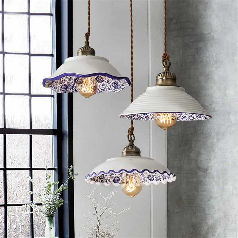 Скандинавский Лофт винтажный подвесной светильник керамические лампы столовая
