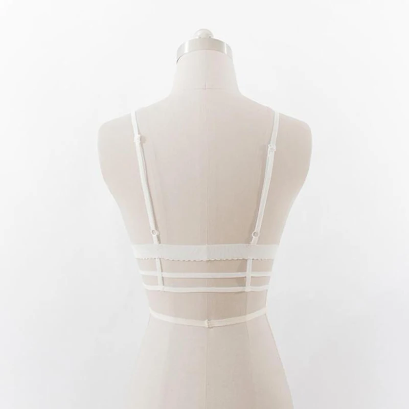 Женский кружевной бюстгальтер без косточек Mew черный с глубоким v образным