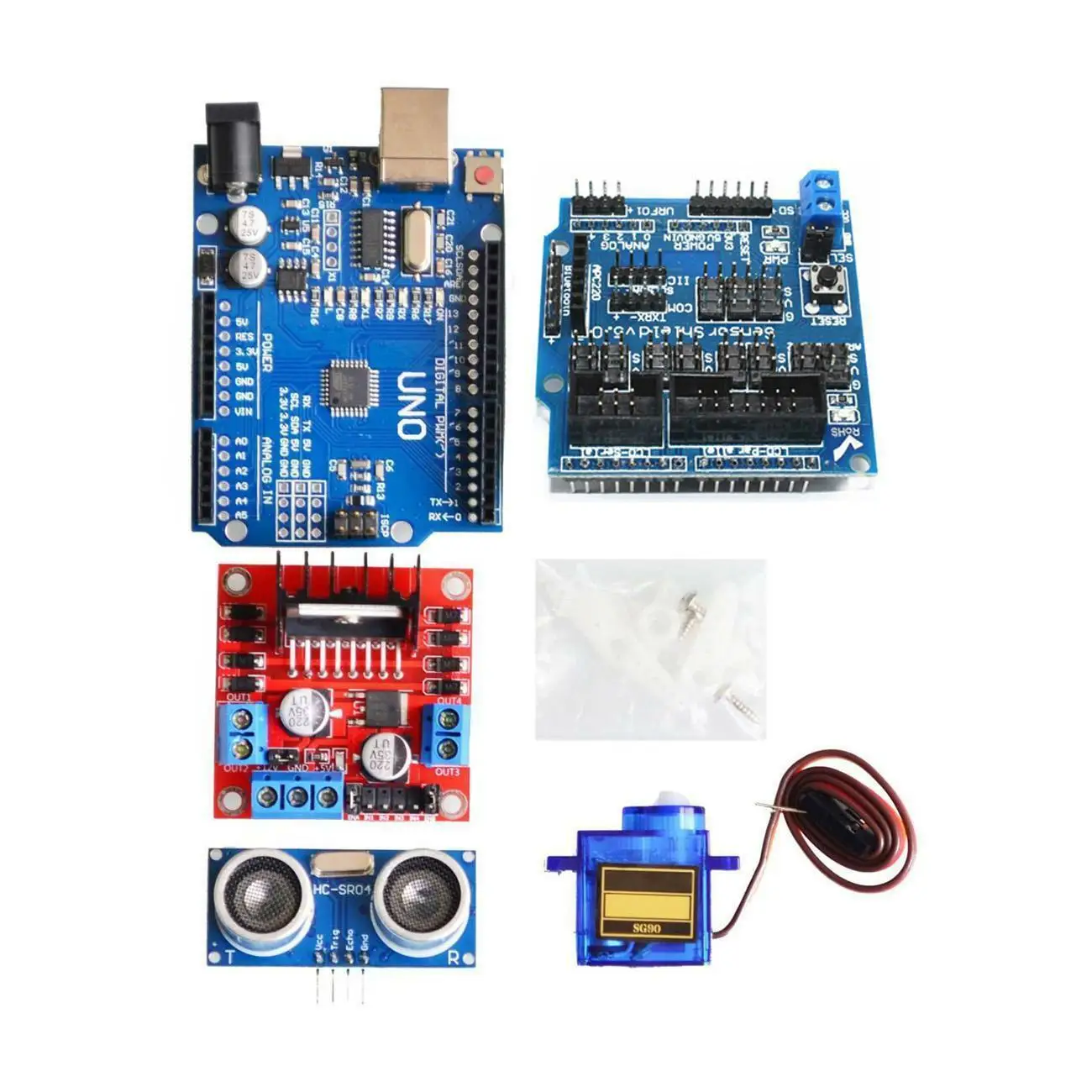 Умный автомобильный комплект с роботизированным корпусом для отслеживания