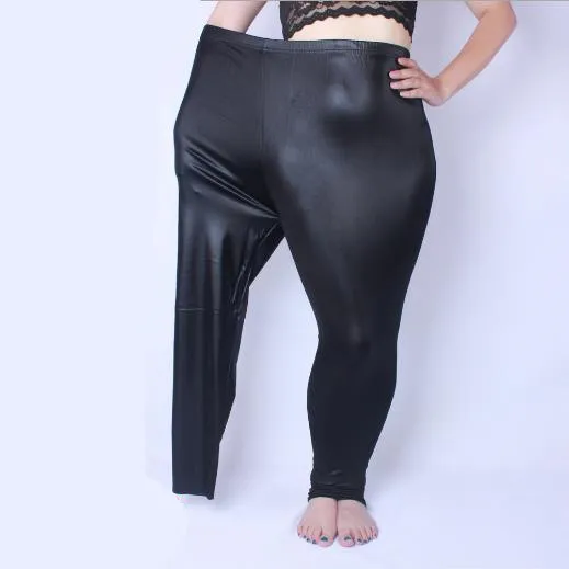 Белые женские брюки 2019 большого размера 5XL из искусственной кожи зимние