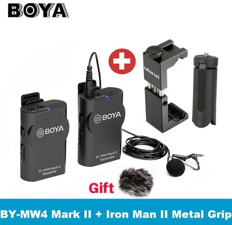 BOYA BY-WM4/BY-WM4 Mark II петличный беспроводной микрофон Systerm для iPhone IOS смартфон DSLR камера sony A6400 - Цвет: WM4 Mark II