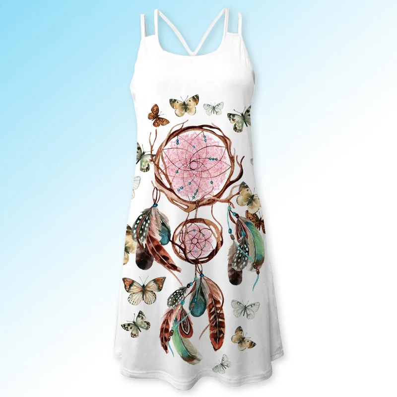 Lugentolo Women Dress Bottoming Shirt Summer New Sexy Backless Cross Wild Long Strap Section | Женская одежда