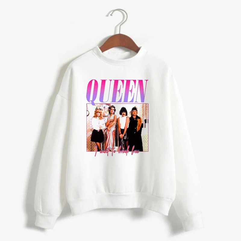 Фредди Меркури Queen Band Толстовка для женщин пуловер с длинным рукавом хип хоп Толстовка Рок хипстер толстовки уличная одежда Kpop