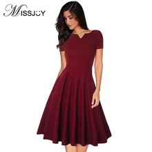 Женское винтажное платье MISSJOY Элегантное летнее ТРАПЕЦИЕВИДНОЕ