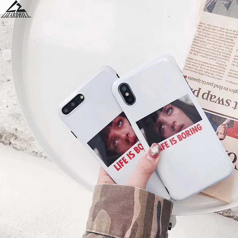 Lizardhill illustration funny girl letters Phone Cases For iphone 6s 6 8 7 Plus Case X cover Coque soft imd silicone |