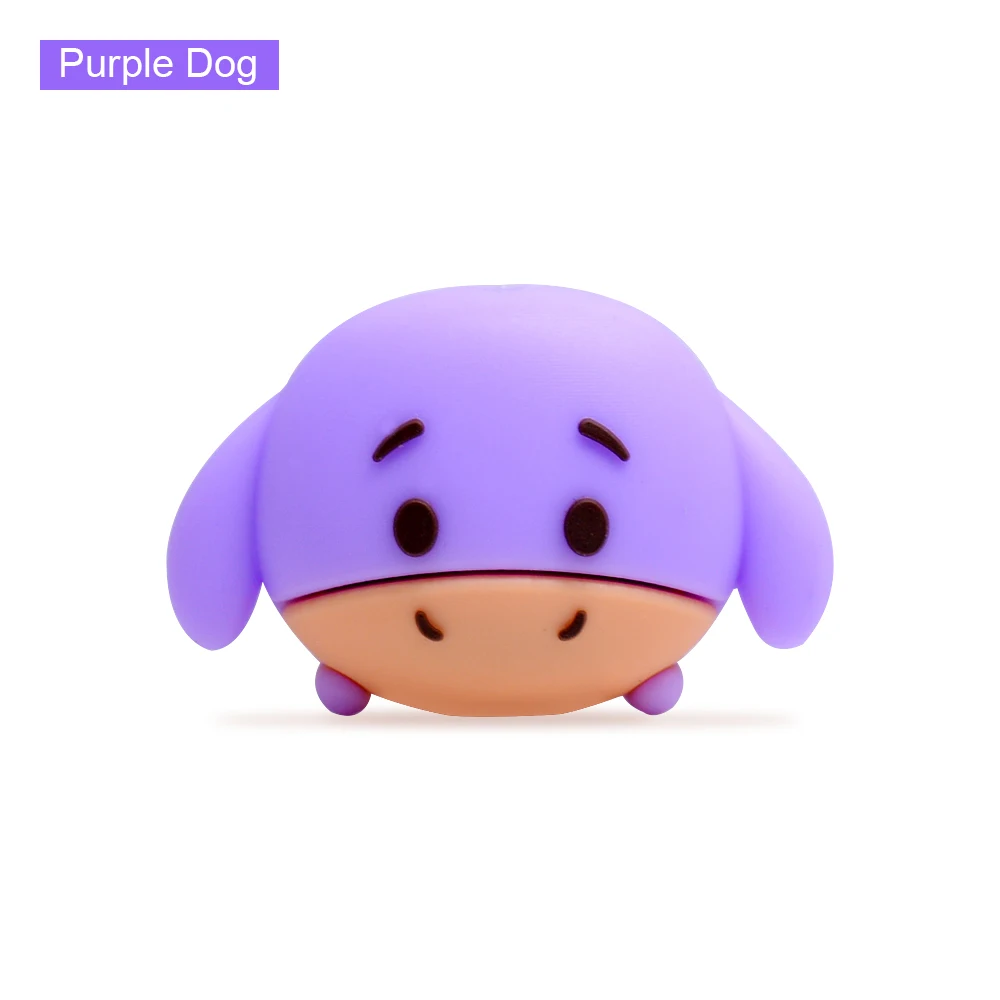 Purple Dog Пакет милый мультфильм животное укуса кабель протектор для iphone держатель кабеля чомперы зарядное устройство провода Органайзер аксессуары для телефонов - Цвет: Purple Dog