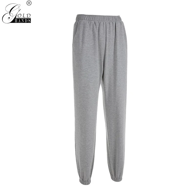 Gold Hands Winter Streetwear Ins Letter Print Slim Pockets Women Harem Pants Loose Pattern Casual Female Pant High Waist | Женская