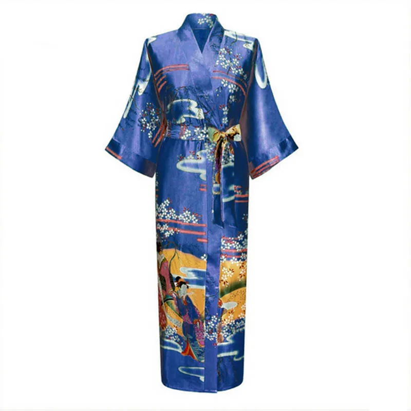 Plus Size Dressing Gown Silk Peignoir Batas De Seda Pink Satin Robe Floral Femme Big Robes Women Sexy | Женская одежда
