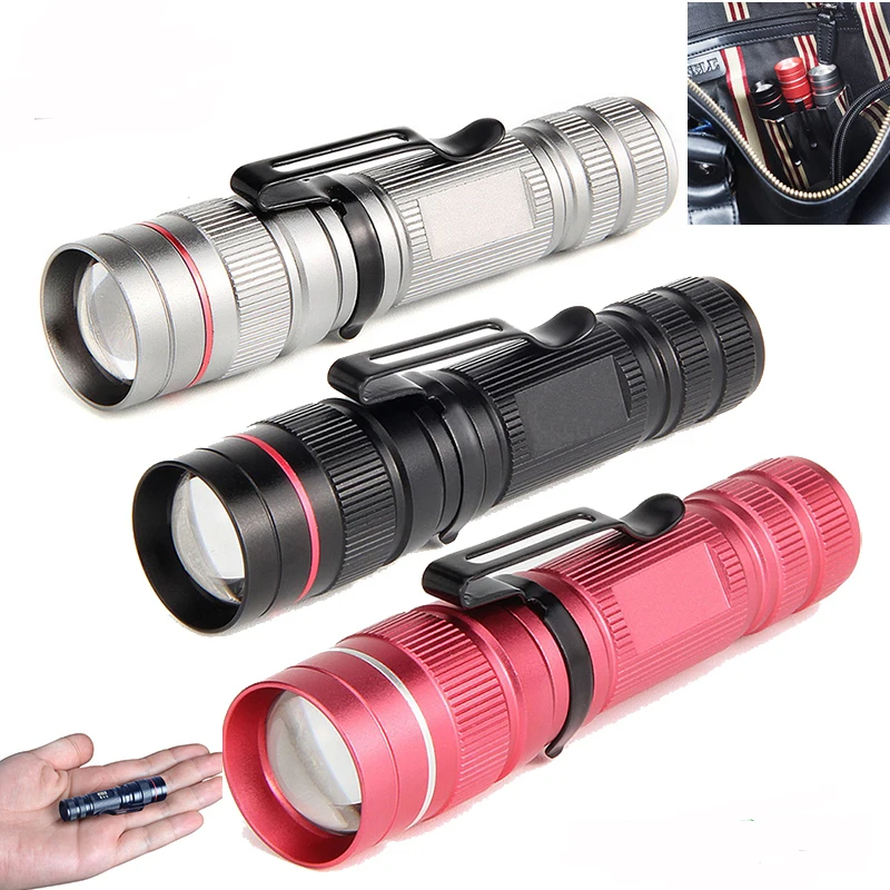 PANYUE 10PCS Portable Mini Penlight XPE 1000LM LED Flashlight Torch Pocket Light Waterproof Lantern 14500 Battery Powerful Torch