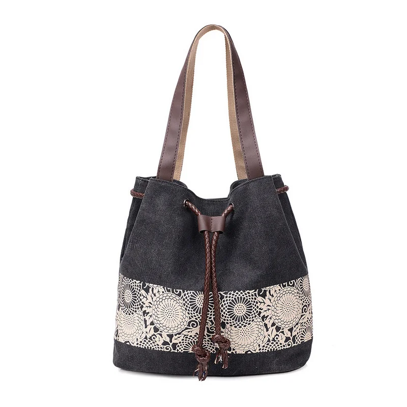 Модная женская Холщовая Сумка на плечо сумки с цветами большая вместительность