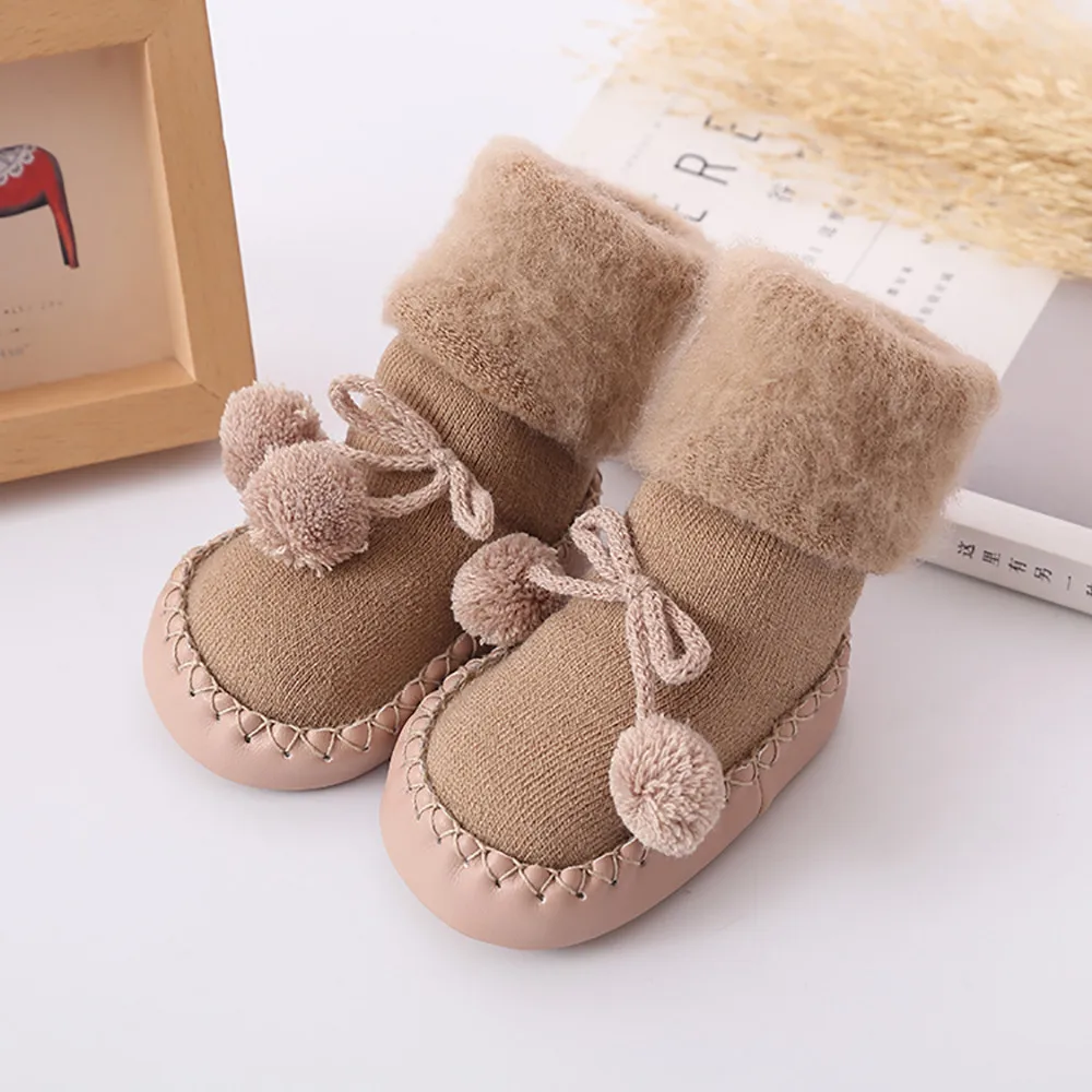 Khaki Зимние носки для малышей носки для мальчиков и девочек chaussette enfant, хлопковые детские гетры, детские носки-тапочки нескользящие носки для малышей - Цвет: Khaki