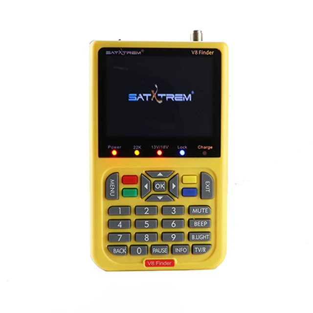 V8 Finder-Yellow DVB-S2 V8 Finder HD цифровой спутниковый Finder W SatFinder MPEG2 MPEG4 с батареей 3000 мА FTA Sat finder - Цвет: V8 Finder-Yellow