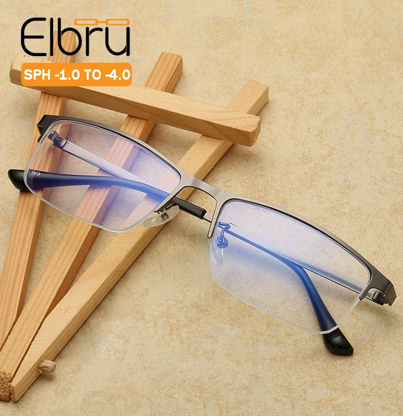 Мужские очки для близорукости Elbru с защитой от синего излучения Готовые