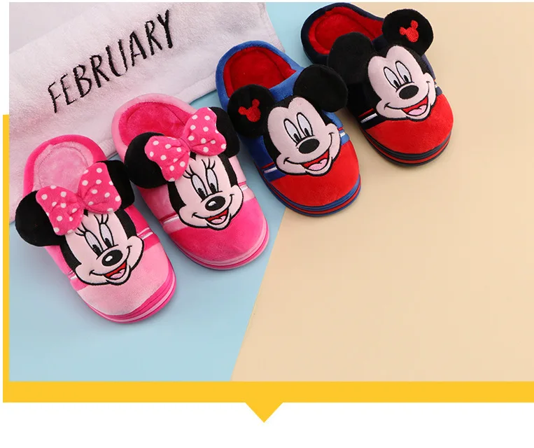 

Bag Hair Band Winter New Kids Cotton Slippers Lovely Cartoon Home Comfortable Slippers with Soft sole