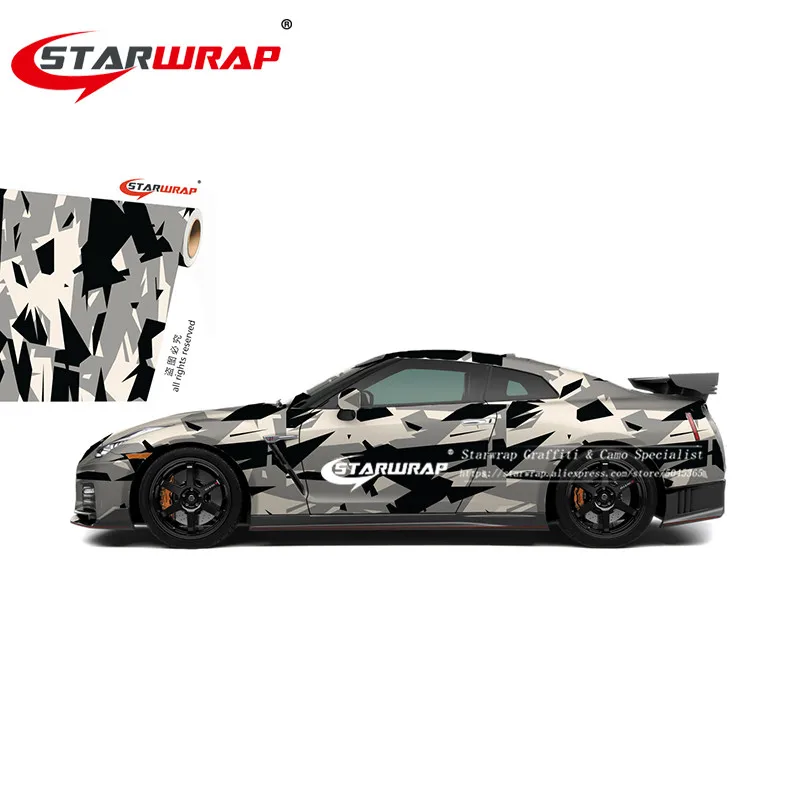 Starwrap печать черно белая Автомобильная наклейка граффити бомба виниловый