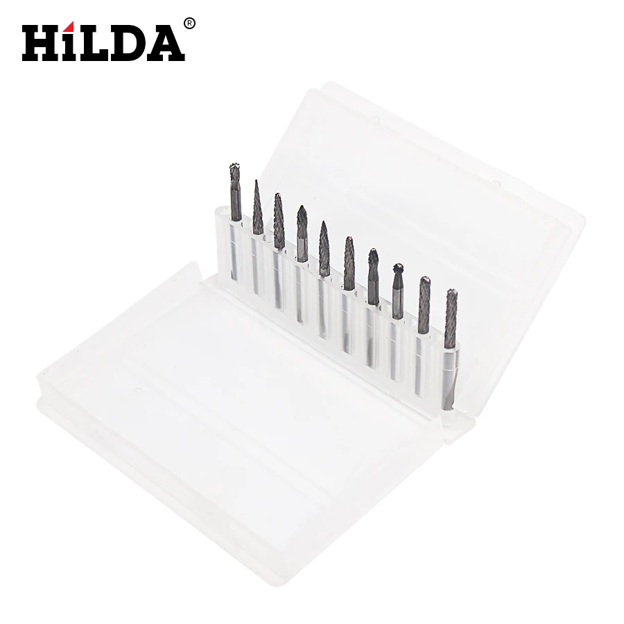 HILDA 3 мм (1/8 &quot) карбид вольфрама заусенцы роторные режущие файлы набор CNC
