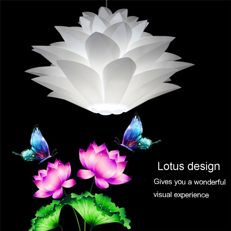 Лотос абажур цветок лилии подвесной светильник Материал ПВХ 53 см приспособление