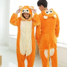 2018 зимние теплые женские пижамы с животными пары kawaii корова слон кролик обезьяна