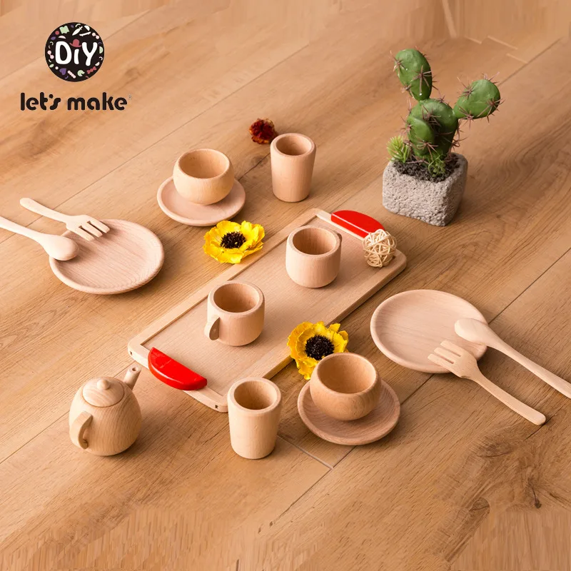 Игрушка для кухни 1 * деревянные игрушечные тарелки из бука имитация кухонной