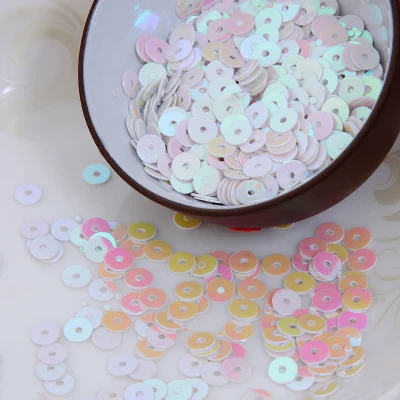 100g(17500pcs) 4mm AB White Color Flat Round Loose Sequins Paillettes Sewing Wedding Craft for Kids DIY Garment Accessories | Дом и сад