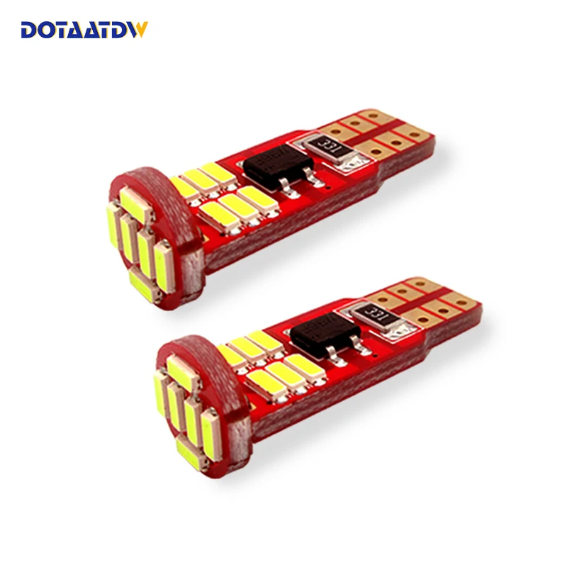 DOTAATDW 2x W5W T10 LED Canbus Error Free 18SMD 4014 6000K White Car Interior Dome Door Reading Light Bulb|Сигнальная лампа| |