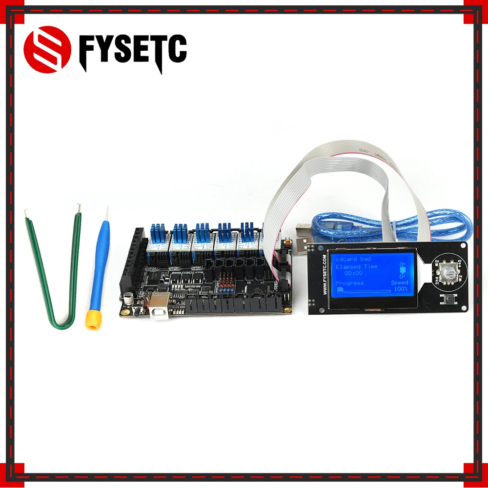 Материнская плата все в одном FYSETC F6 V1.3 + мини ЖК дисплей 12864 6 шт. TMC2208 V1.2 Драйвер