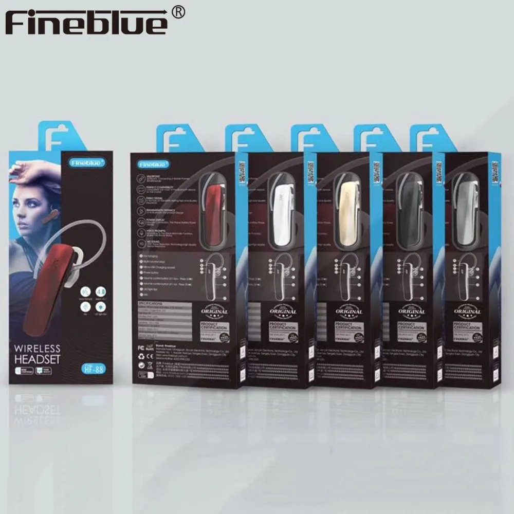 Беспроводная Bluetooth гарнитура Fineblue HF88 спортивные стереонаушники с микрофоном для