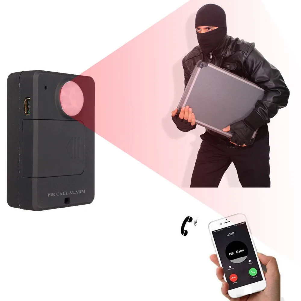 Мини GSM PIR сигнализация датчик движения сигнализация Инфракрасная Беспроводная GSM сигнализация Противоугонный детектор движения с европейской вилкой высокая чувствительность