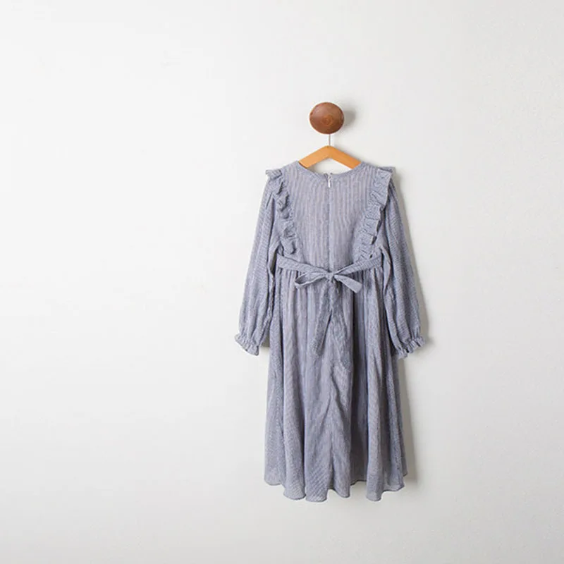 Spring Dresses For Girls New 2022 Maxi Long Teen Children's Autumn Teenager Dress Clothing Full Sleeve Fashion With Sashes | Детская