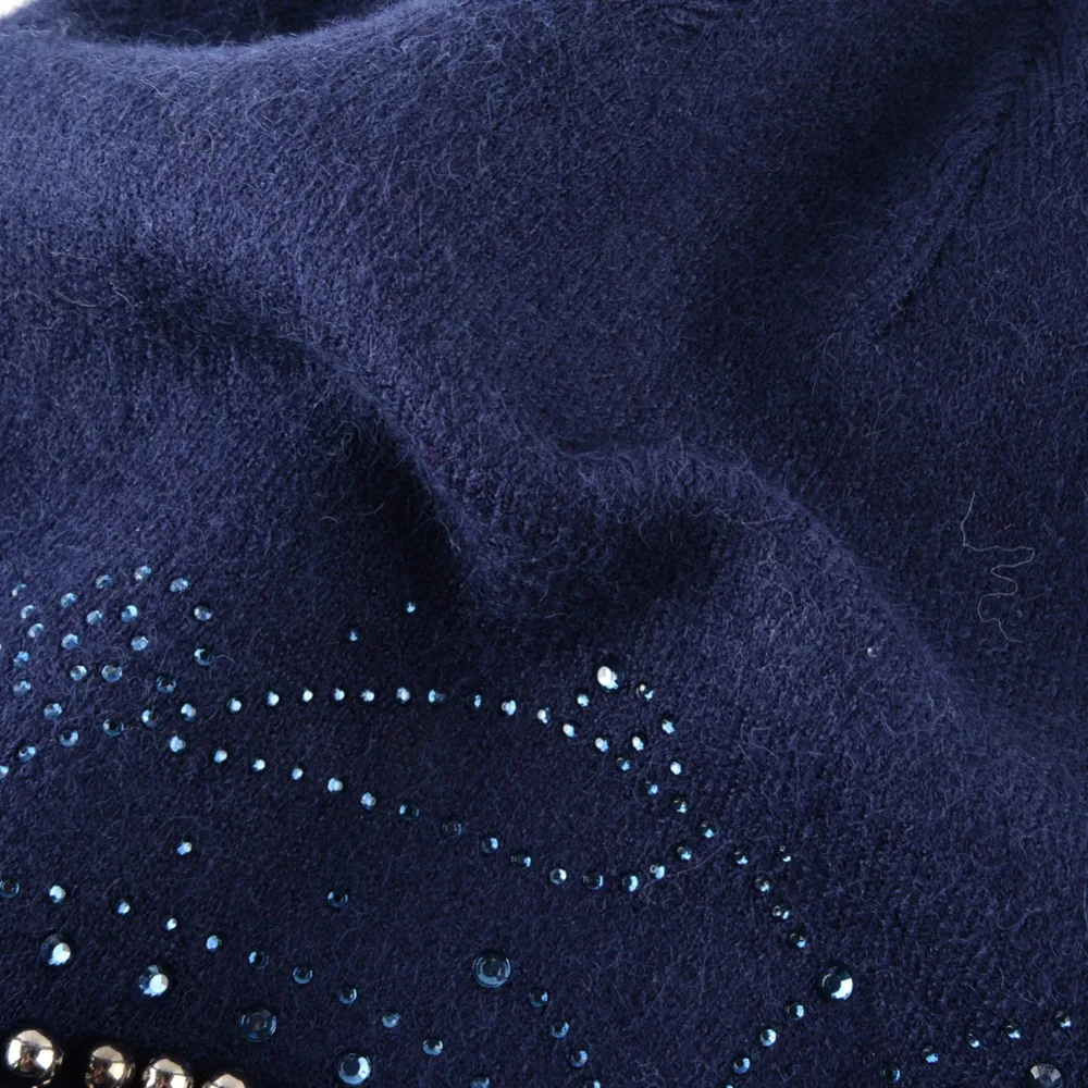 TQMSMY женская зимняя шапка с жемчугом и бабочкой дизайн кроличьим мехом шерстяная