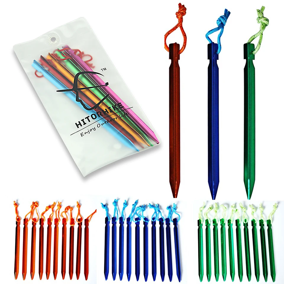 10 шт./лот палатка колышка синий/зеленый/оранжевый/красный/розовый 23 см