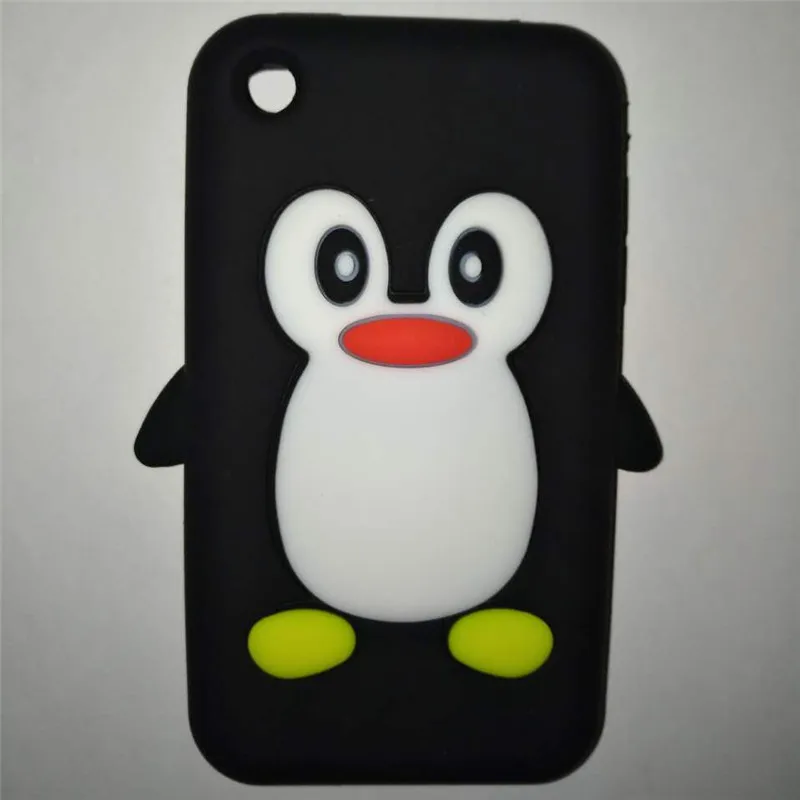 Мягкий силиконовый чехол с милым 3D рисунком пингвина для iPhone 3GS |