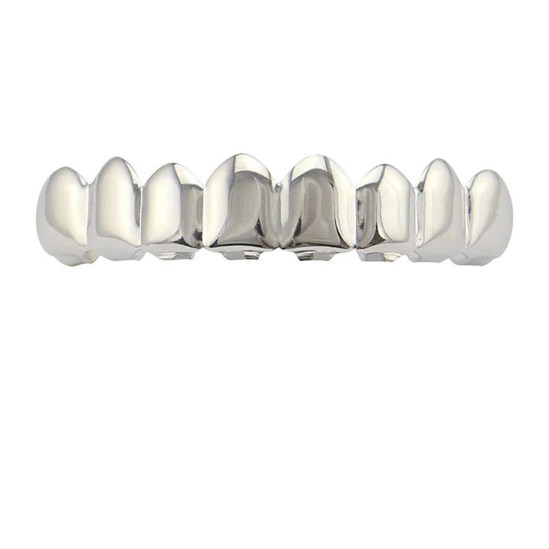 silver top Хип-хоп ЗУБЫ Grillz Топ снизу золотые грили стоматологические Хэллоуин вампирский зуб шапки Косплей Рэппер рот ювелирные изделия вечерние XHYT1014-G - Окраска металла: silver top