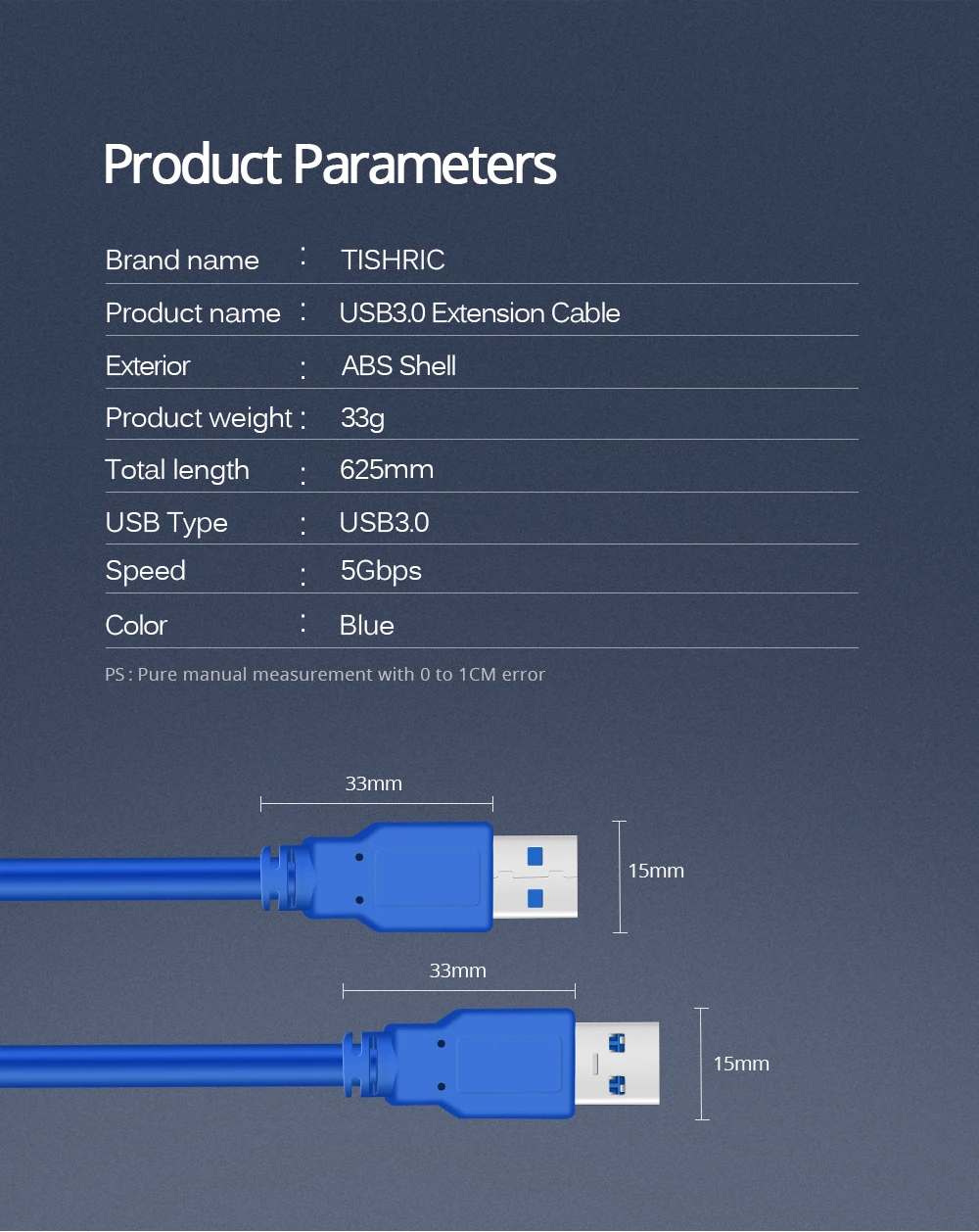 TISHRIC, 60 см, USB кабель-удлинитель, тип А, папа-Папа, USB 3,0, удлинитель, USB-USB, удлинитель для радиатора, жесткого диска, Webcom
