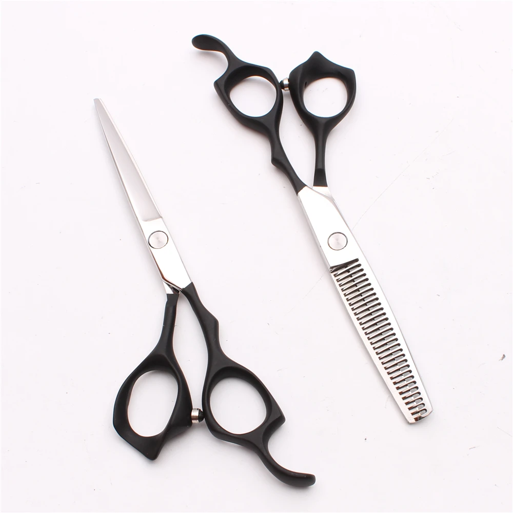 

C1024 6" 16cm JP 440C Black Handle Customized Logo Professional Hairdressing scissors Cutting&Thinning Salon Hair Styling Tools