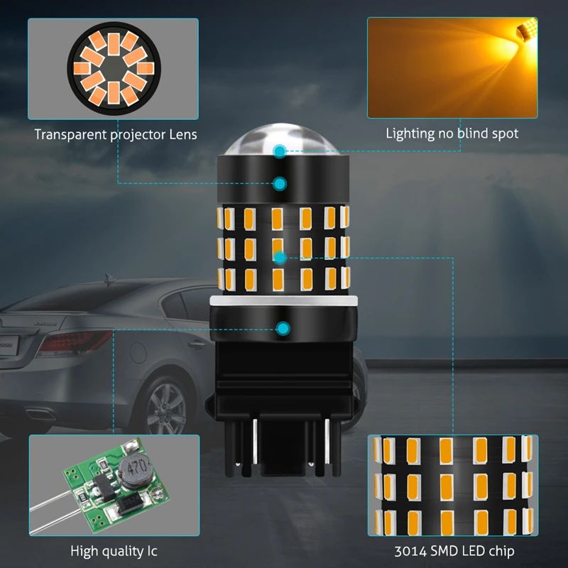 TUINCYN 2 шт. T25 3157 Светодиодная лампа P27/7 Вт 3014SMD автоматические светодиоды стоп