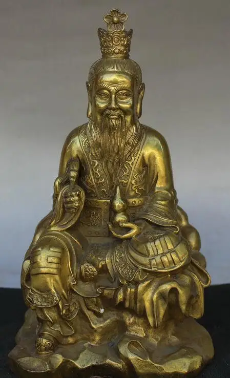 Китайский даосизм латунная Подставка под бутылку тыква Тай Шан Лао Цзюнь статуя